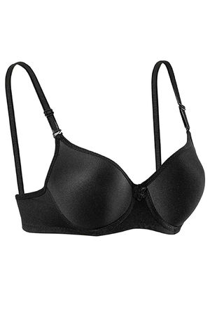 Padded Silicone Plain Bra Black