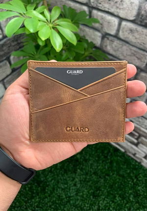 Antique Tan Genuine Leather Card Holder