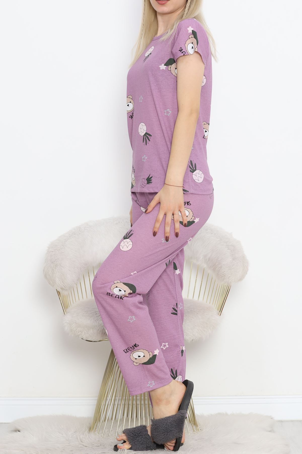 Patterned Pajama Set Koyulila