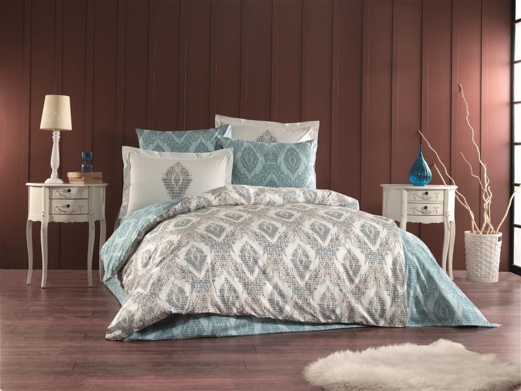 Double Poplin Duvet Cover Retro Mint