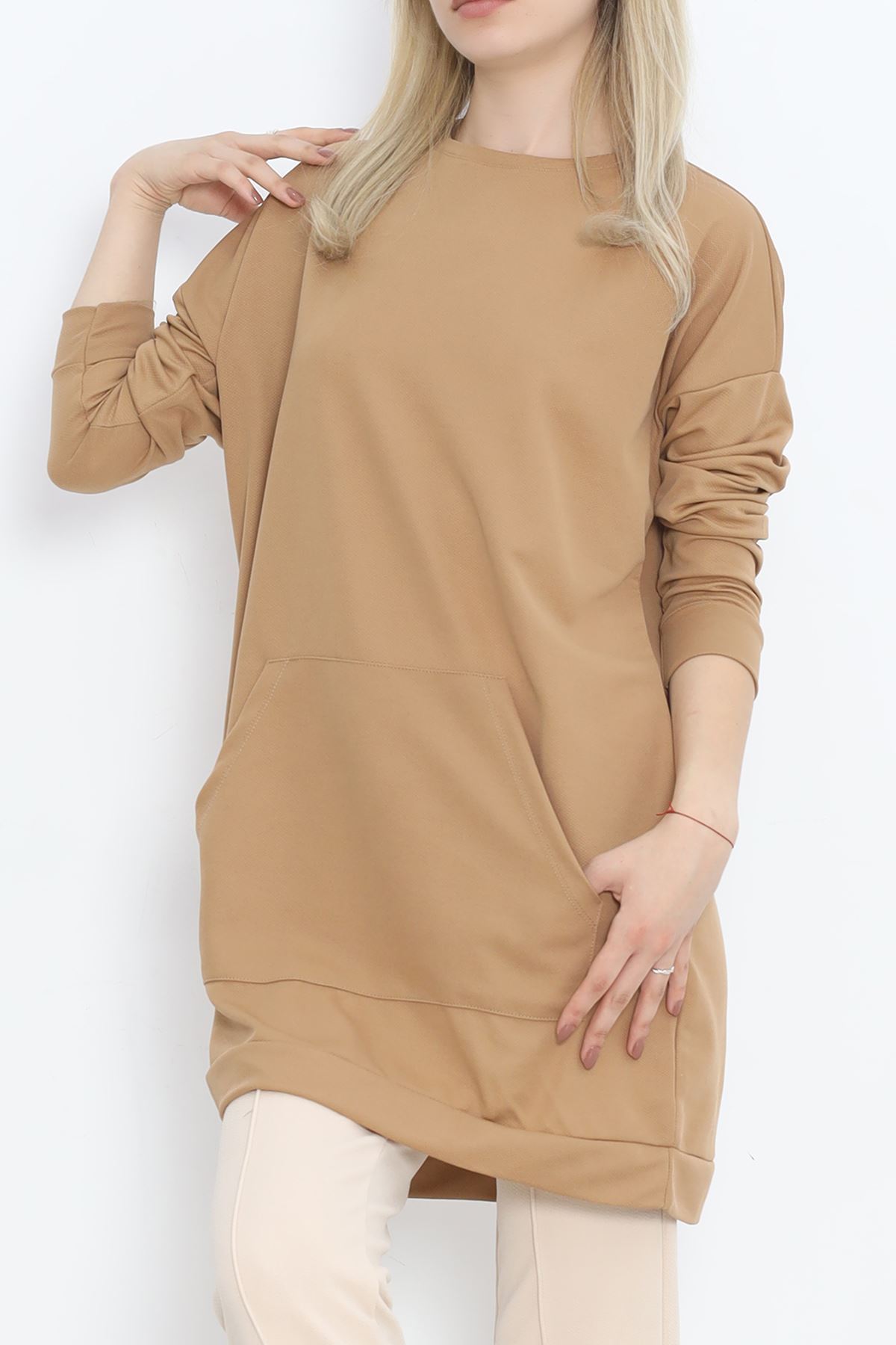 Kangaroo Pocket Tunic Sütlükahve