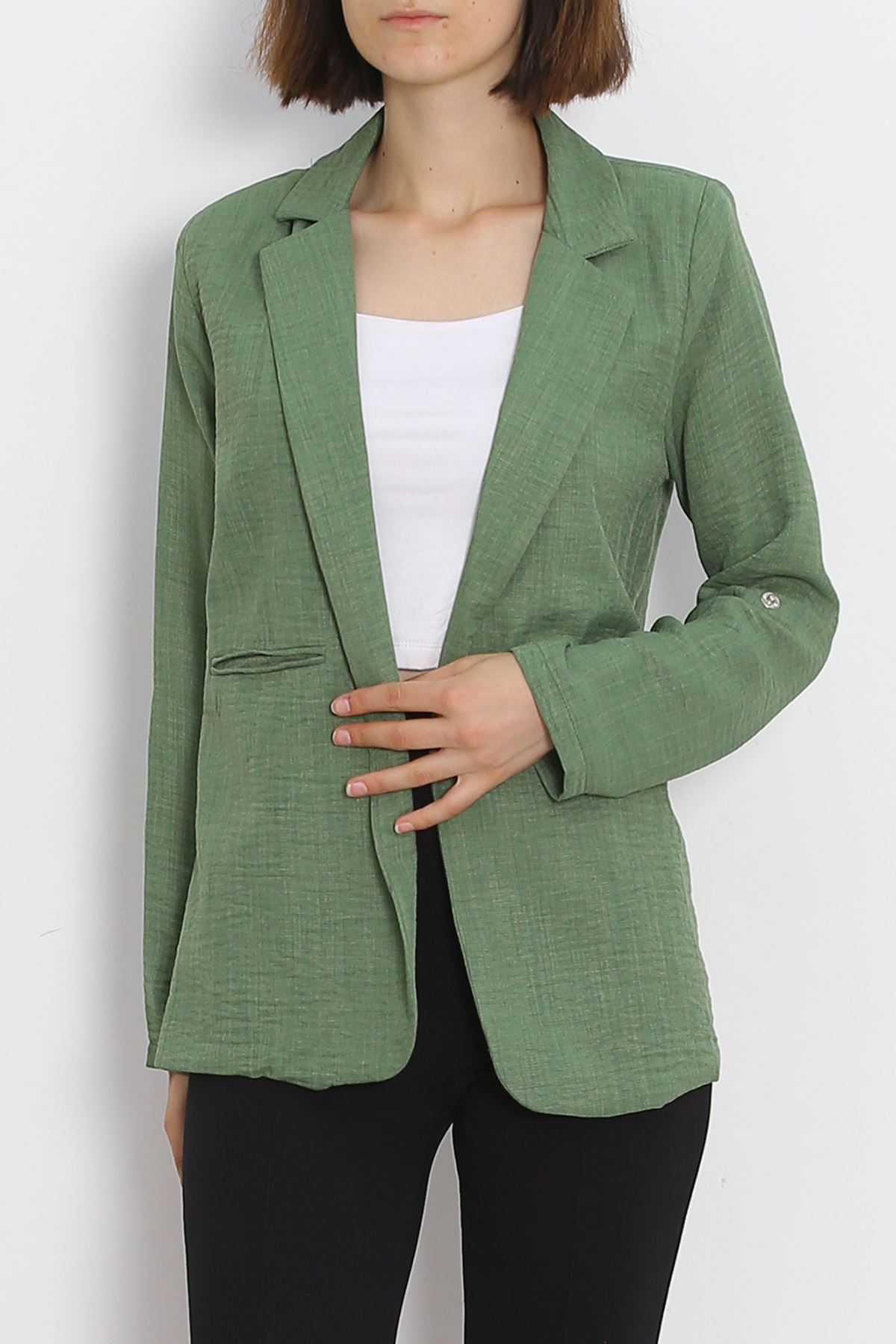 Spring Jacket Khaki with Sleeve Buttons