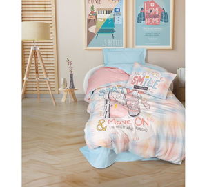 Young Ranforce Duvet Cover Set Single Smile Mint