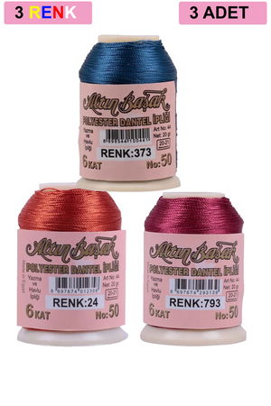 3 Pieces Altinbasak Oya and Lace Floss 20 gr - Turk - No: 024 - 793 - 373