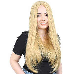 Kanekalon Fiber Synthetic Long Straight Wig / Yellow