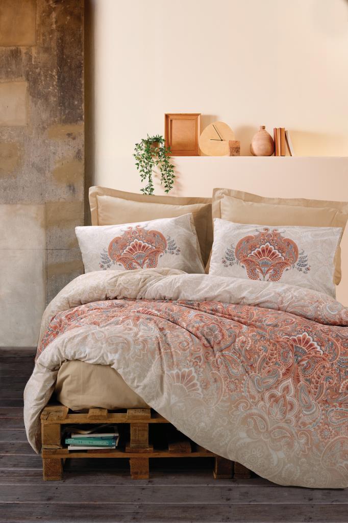 Bohemian Duvet Cover Set Double Loreta Beige