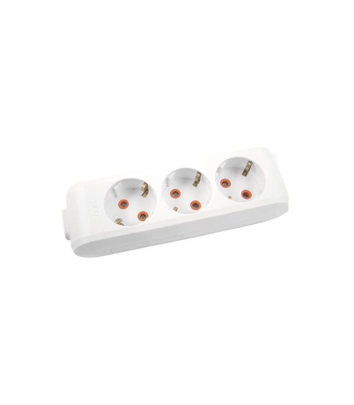 Viko Multi-Led Triple Socket Grounded Child Proof Terminal Block-White