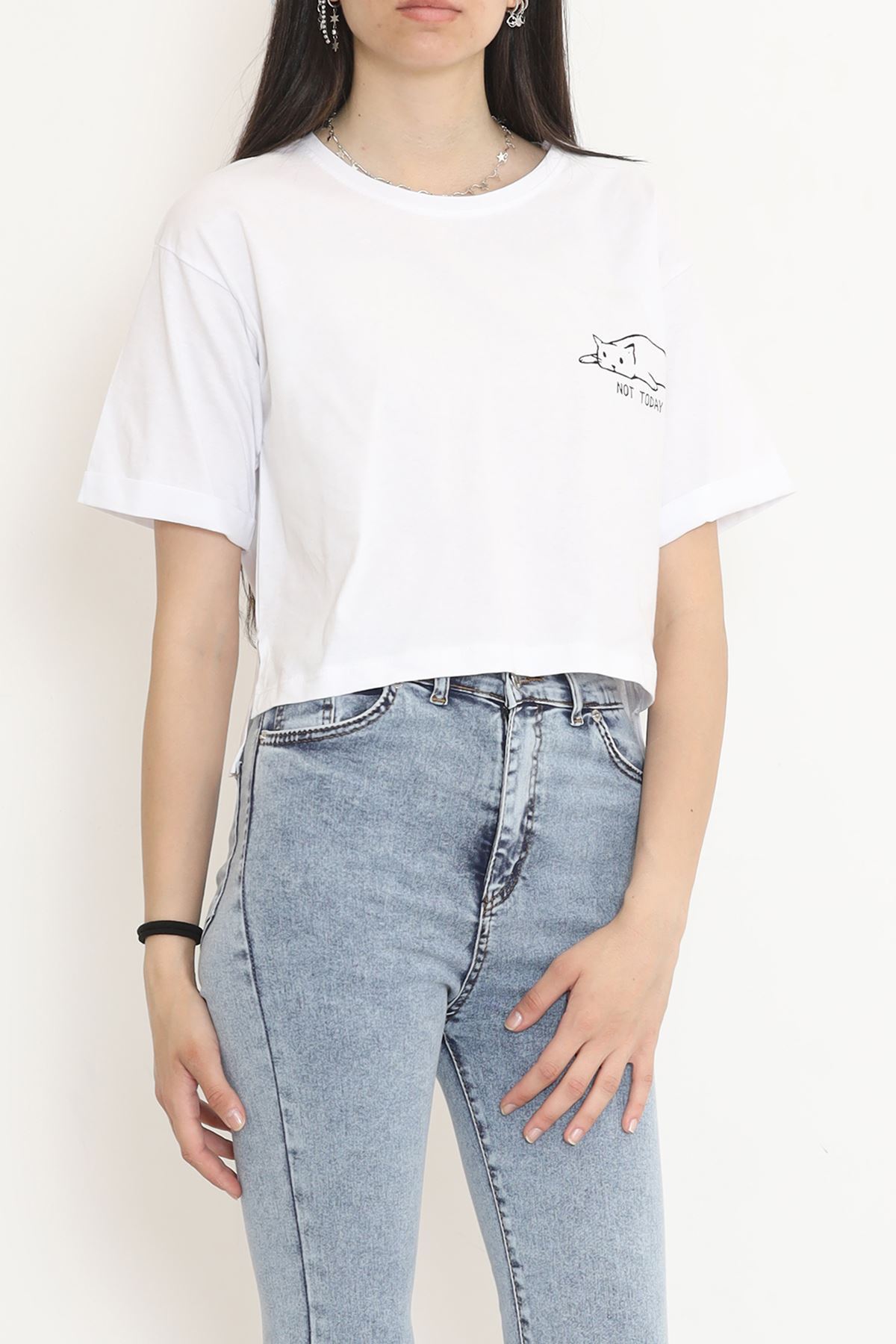 Double Sleeve Crop T-Shirt White