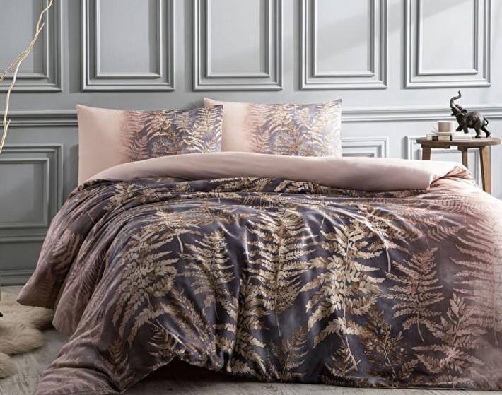 Özdilek Double Ranforce Duvet Cover Brisa Folha Powder