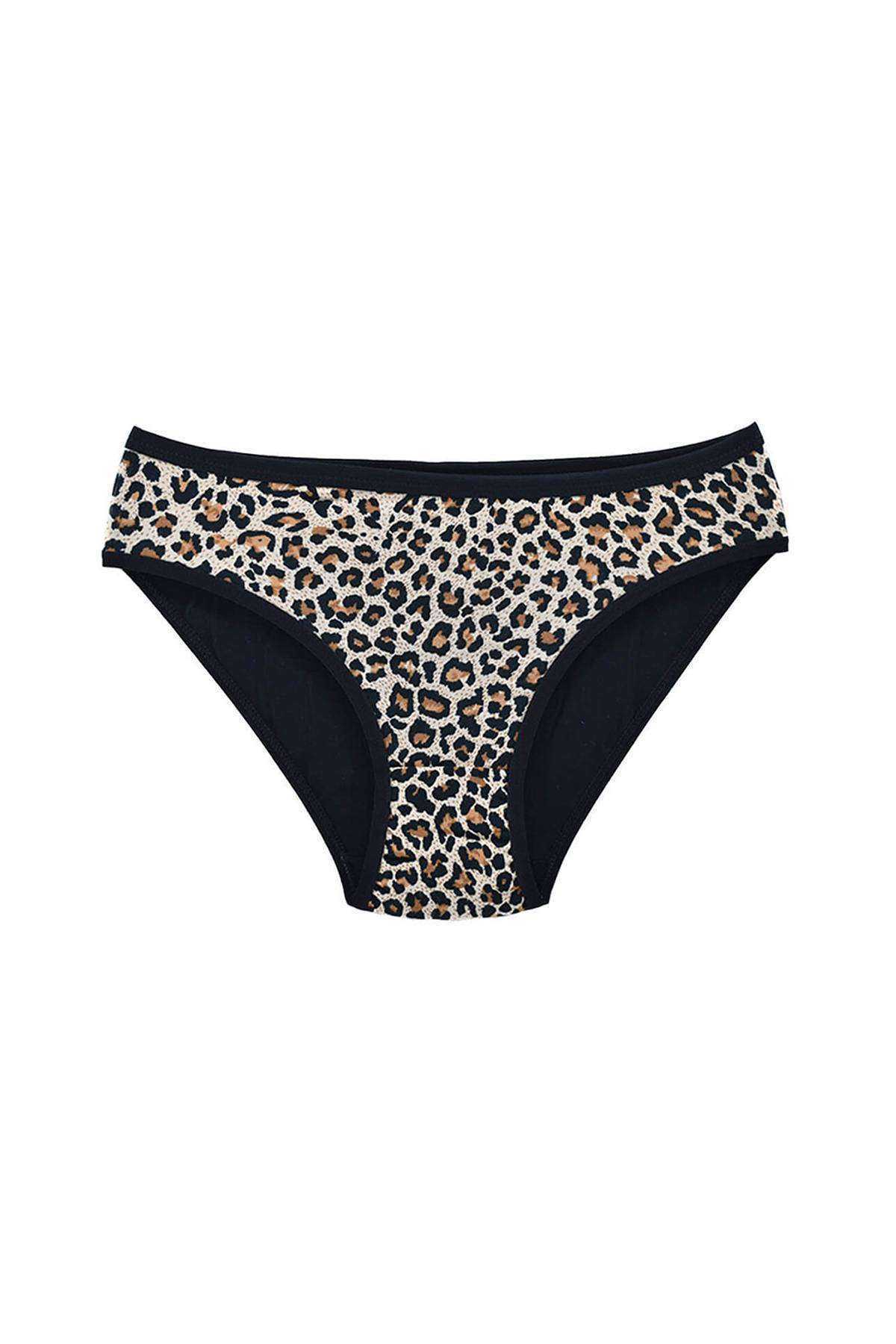 Leopard Print Lycra Soft Textured Women's Slip Panties