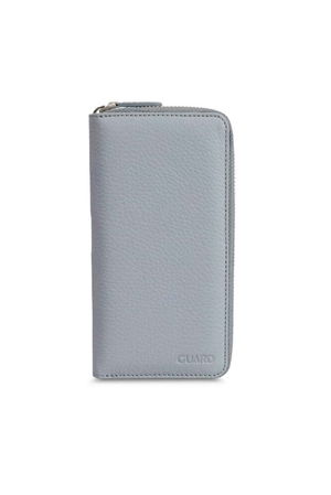 Gray Zippered Portfolio Wallet