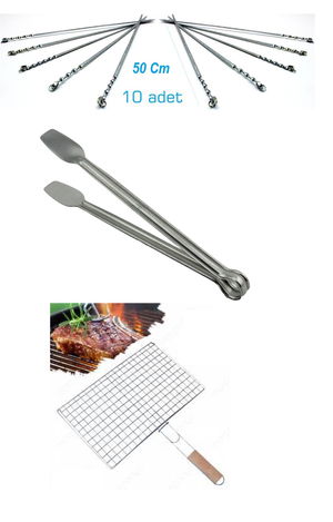 Grill Set (Tongs - Skewer - Grill)