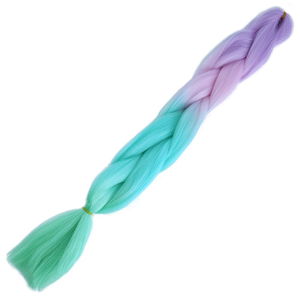 Afro Braiding Color Transition Synthetic Hair 100 Gr. / Lilac / Pink / Turquoise Blue / Soft Green