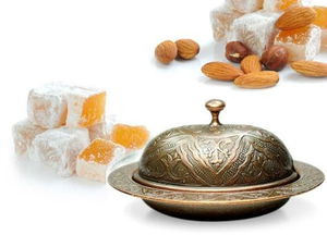 Ottoman Motif Turkish Delight Holder - Small Size - Copper