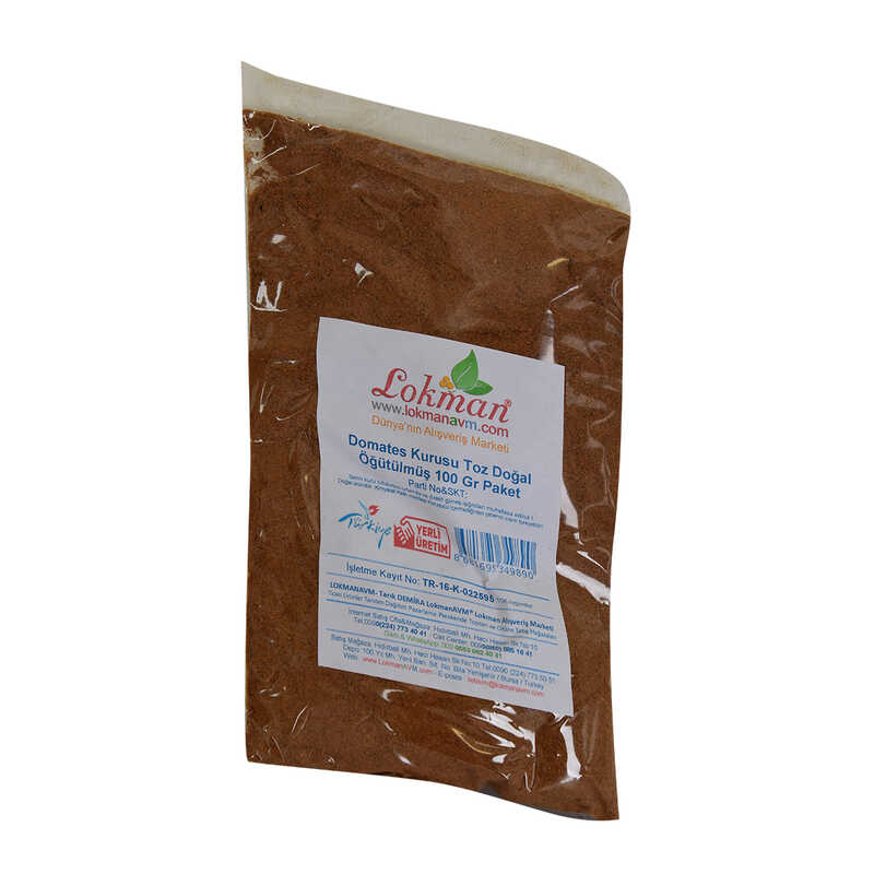 Dried Tomato Powder Natural Ground 100 Gr Package