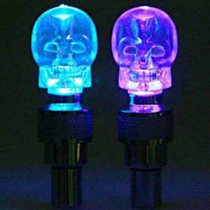 Skull Shaped Illuminated Valve Cap (2 pcs)