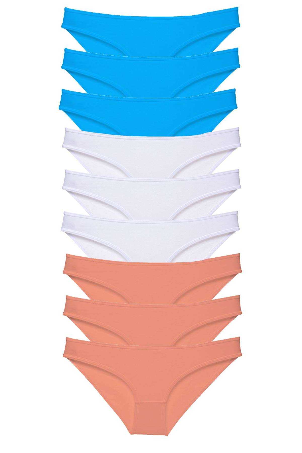 9pcs Super Eco Set Lycra Women Slip Panties Powder White Blue