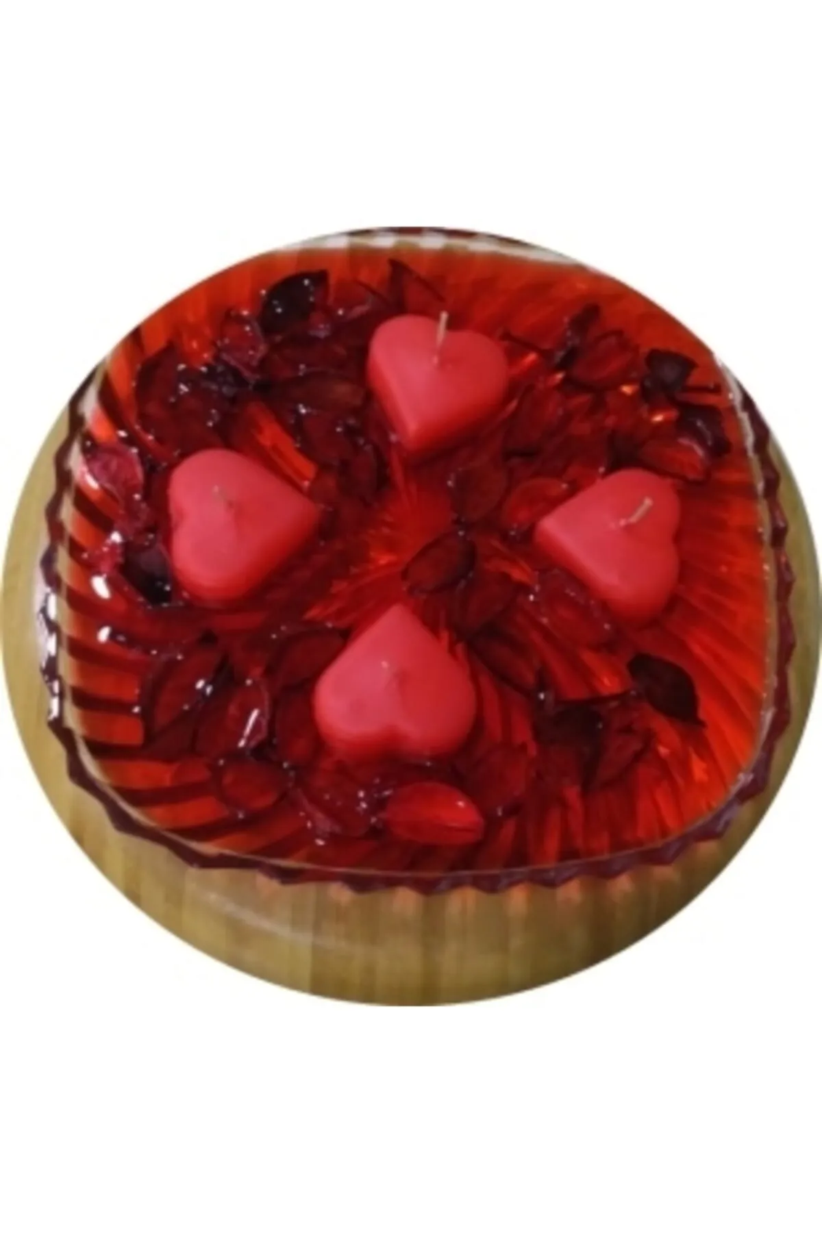 4-Piece Floating Heart Candle Red Turk-G180