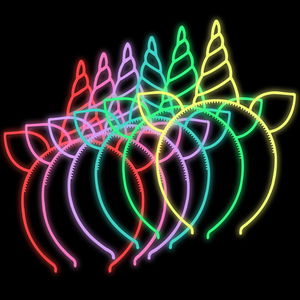 Glow In The Dark Glow Unicorn Crown Colorful 6Pcs