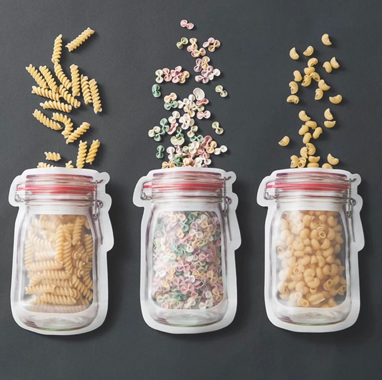 Jar Look Ziplock Storage Bag with Snap Closure and Practical Bag