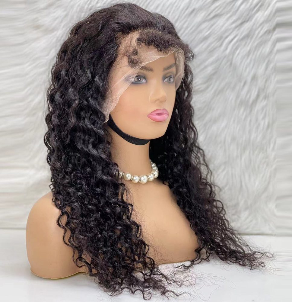 Real Hair Front Lace Tulle Wig / Fluffed Afro / Natural 65/70cm