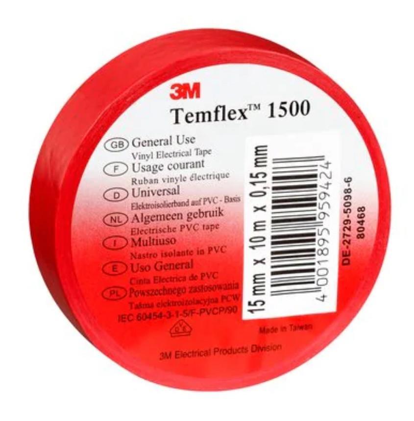 3m Temflex Red Insulated Electrical Tape 18 mm