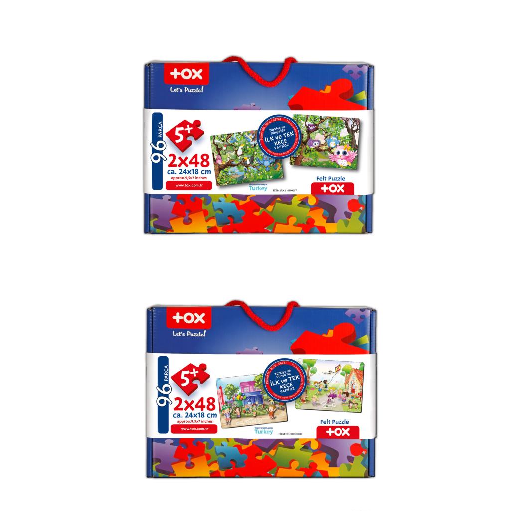 4 Set - 96 Piece Owl and Playground 5+ Felt Jigsaw Puzzle - 5 Years Puzzle