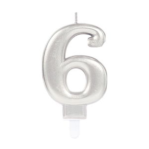 6 Digit Candle Silver Color