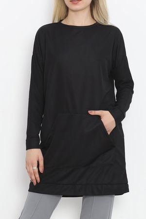 Kangaroo Pocket Tunic Black