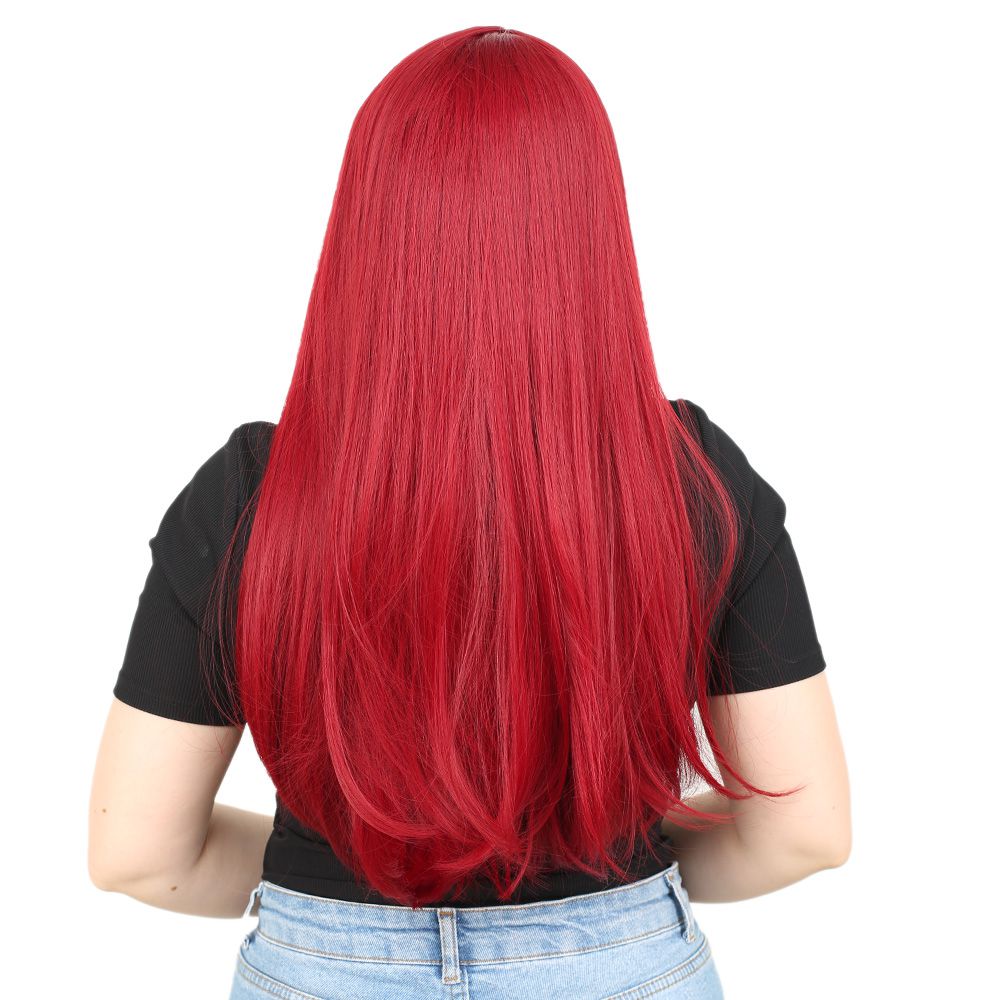 Kanekalon Fiber Synthetic Long Straight Wig / Red