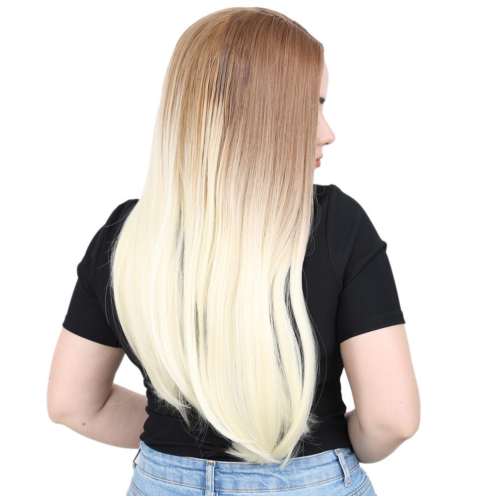 Kanekalon Fiber Synthetic Long Plain Wig / Balkup / Platinum Ombré