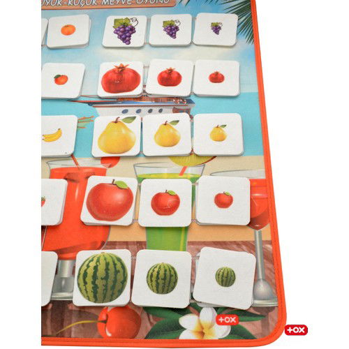 Big - Small Fruit Game Felt Velcro Wall Board , Educational Toy