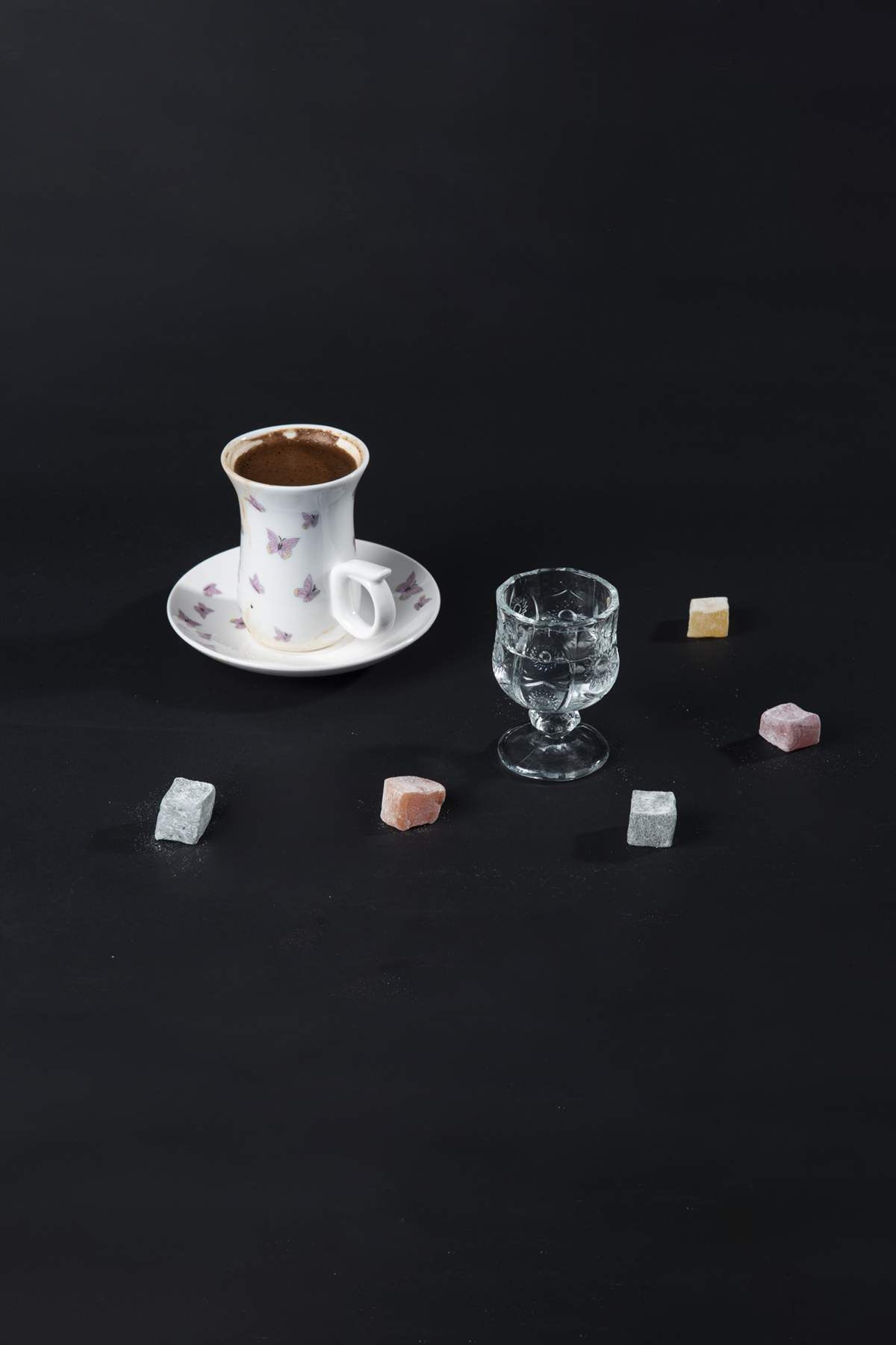 Standing Coffee Side Cup Crystal Cut Shot Glass 7cm x 4 cm Set of 6