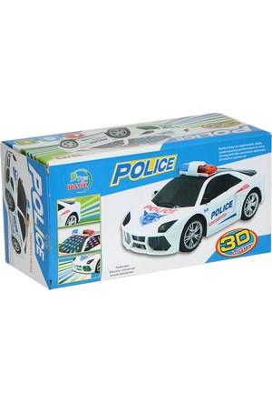 Floor Traveling Lighted Sound Multiply Turn Police Car 18 Cm