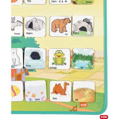 Animals and Their Habitats Felt Velcro Wall Board , Educational Toy