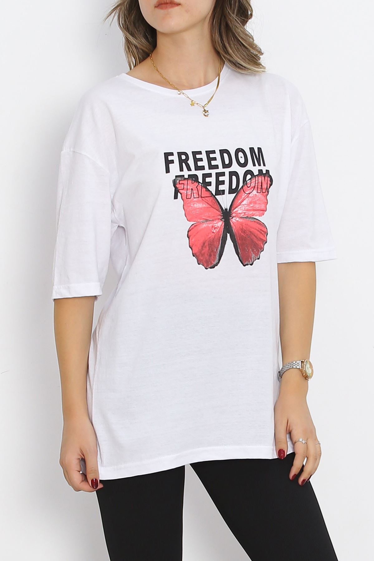 Front Back Printed T-Shirt White