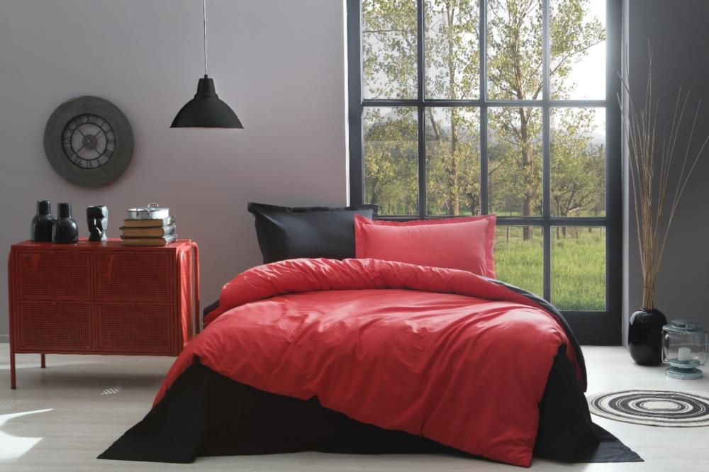 Özdilek Double Ranforce Duvet Cover Colormix Red Black