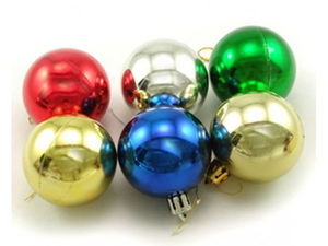 Christmas Tree Ornament Shiny Ball 6 Pieces - Large Size