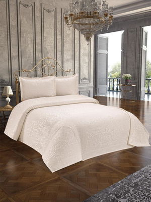 3 Piece Double Bedspread Royal Ecru