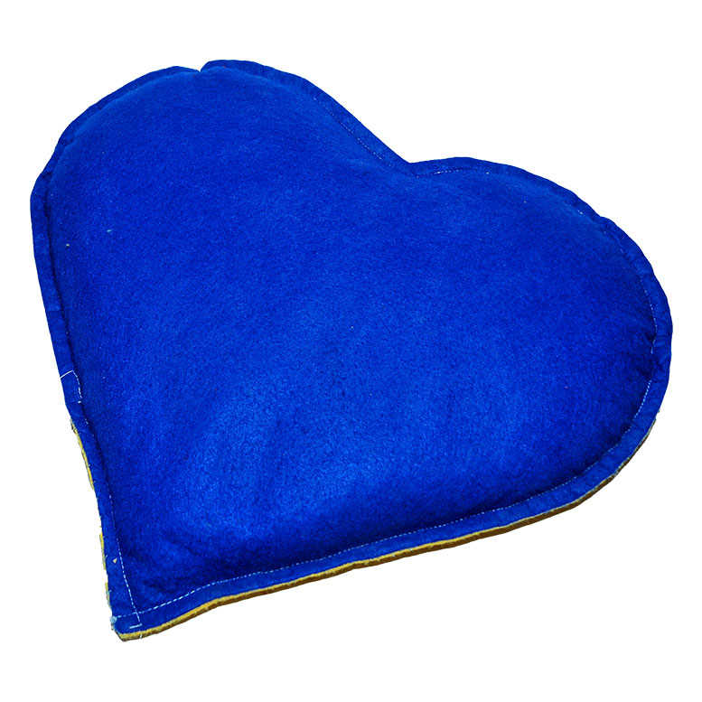 Heart Patterned Natural Rock Salt Pillow Yellow - Navy Blue 2-3 Kg