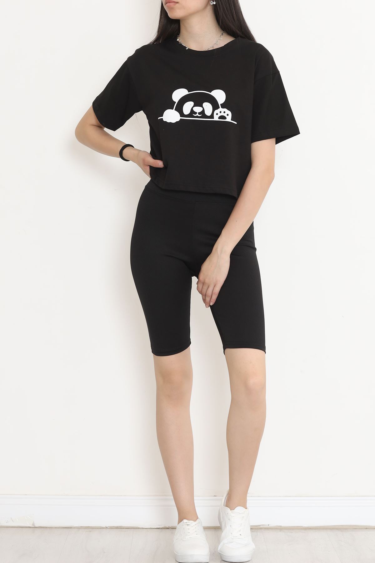 Printed Crop T-Shirt Black