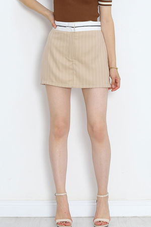 Striped Shorts Skirt Mink