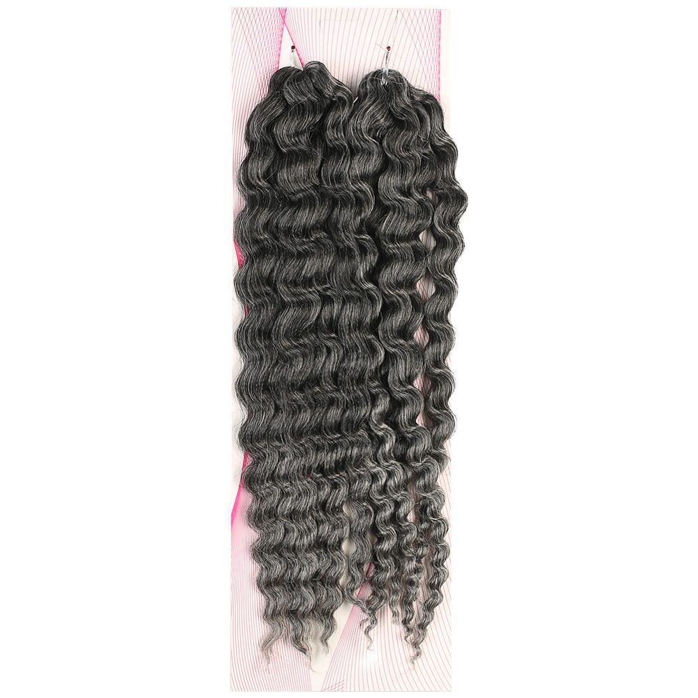 Nice Bulk Afro Water Wavy Look Hair / Black / Gray Ombré