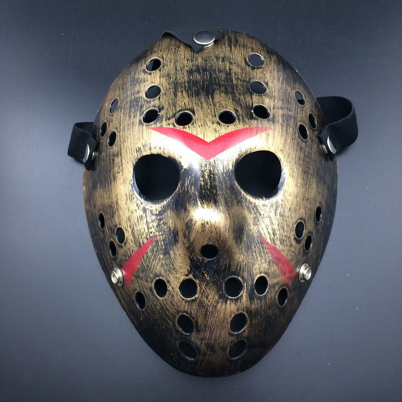 Copper Color Red Striped Full Face Hockey Jason Mask Hannibal Mask