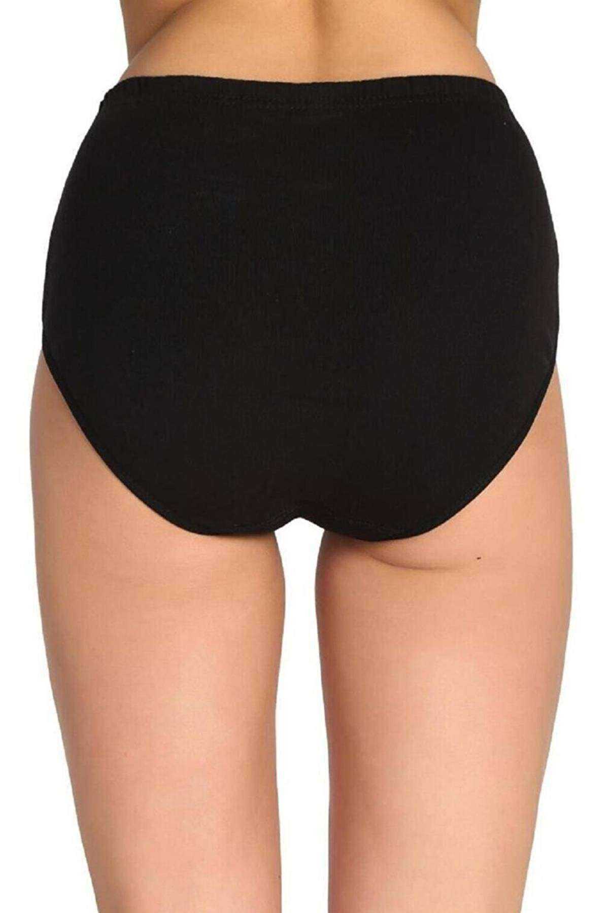 3Pcs Women High Waist Bato Thick Rubber Panties Black