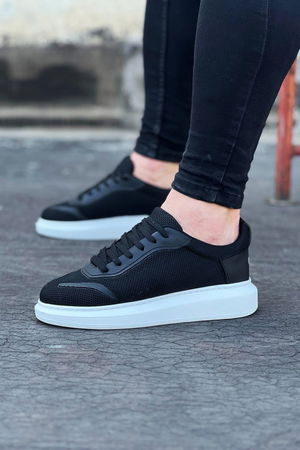 Black Tricot Men's Casual Shoes