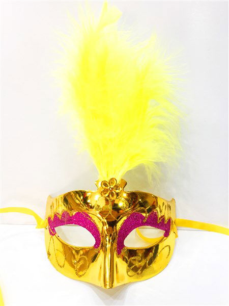 Colorful Feather Venetian Party Mask Mixed Color 12 Pcs