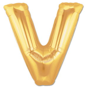 V Letter Foil Balloon Gold Color 40 inch