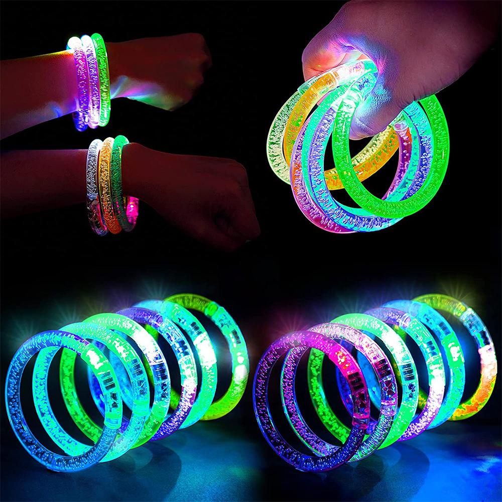 Led Lighted Battery Powered Luminous Colorful Bracelet Luminous Bracelet Mixed Color 1 Piece