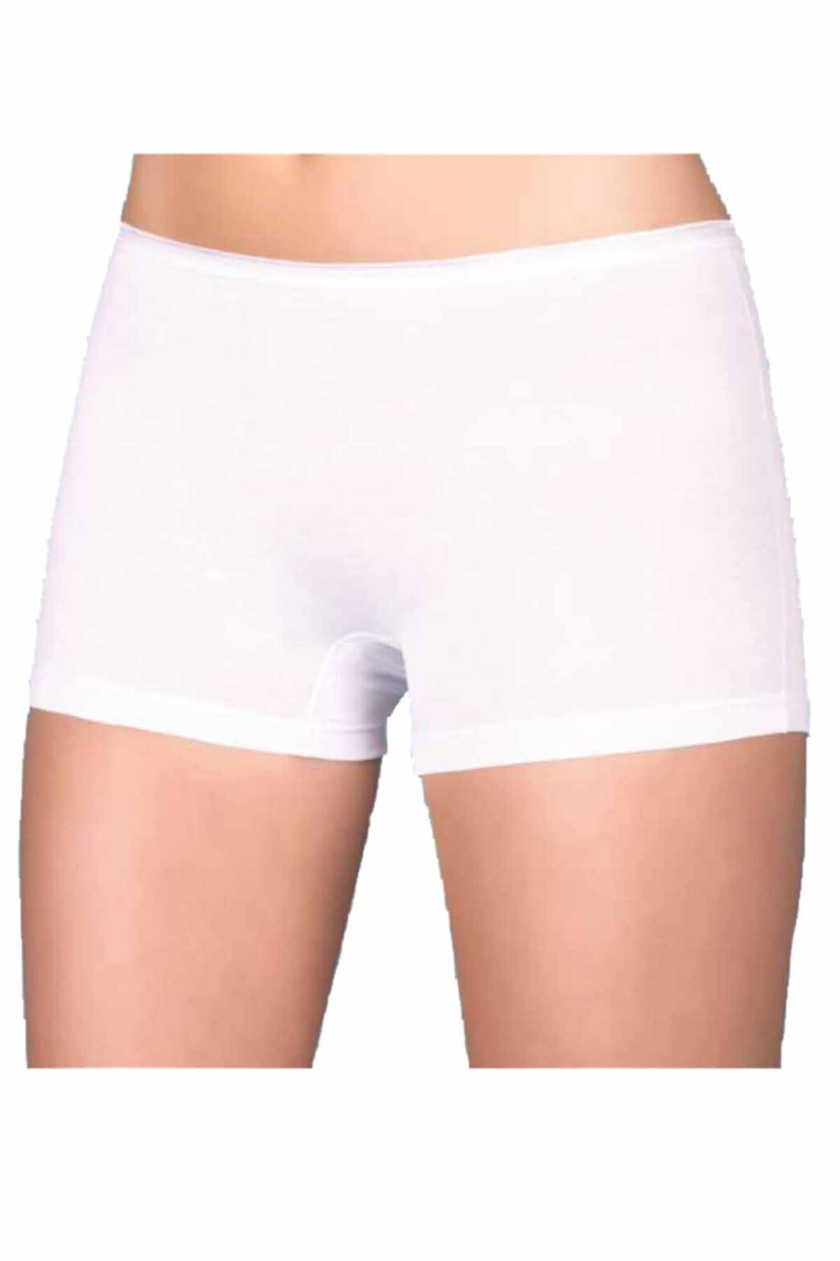 Lycra Single Jersey Women Boxer Short White 2100B